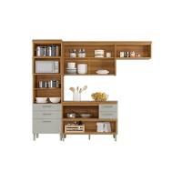 Kit De Cozinha 2 Peças Princesa 3 Peças (1 Balcão + 1 Aéreo + 1 Paneleiro) C3p28 Freijo-off White-nesher - 7