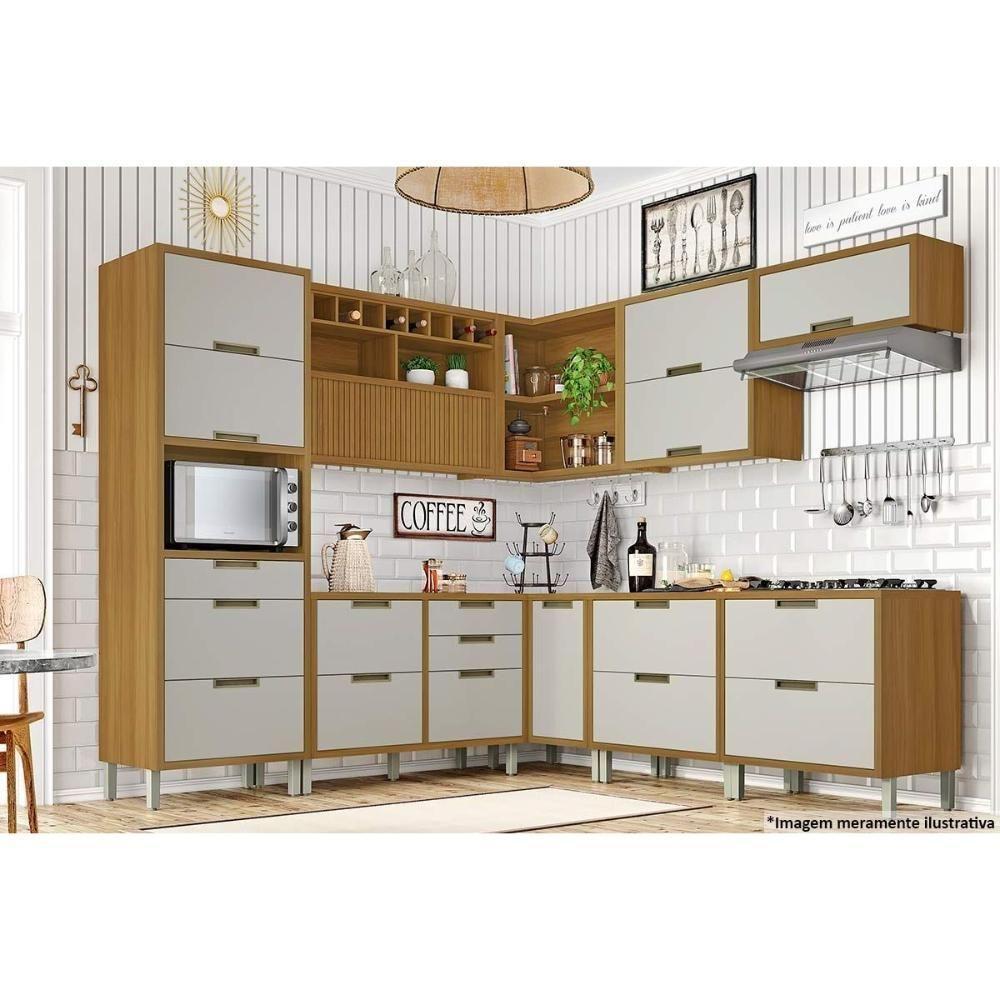 Kit De Cozinha 2 Peças Imperatriz (balcão + Aéreo) C2p25 Freijo-off White-nesher - 3