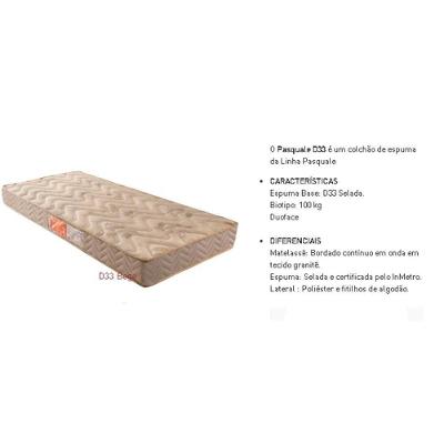 Cama Box Baú Solteiro: Colchão Espuma D33 Paropas Pasquale + Base CRC Suede Clean(88x188)