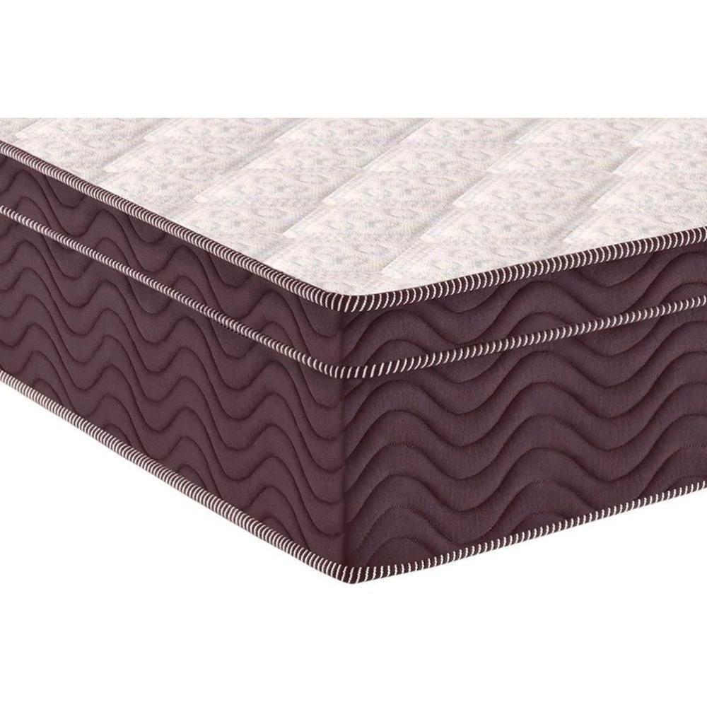 Cama Box Baú Solteiro: Colchão Espuma Ortobom D28 Airtech 60 Euro Pillow + Base CRC Courano Brown(88x188) - 2