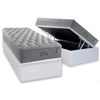 Cama Box Baú Solteiro Kit Colchão Molas Ensacadas MasterPocket Soft Dream Courano White Anjos