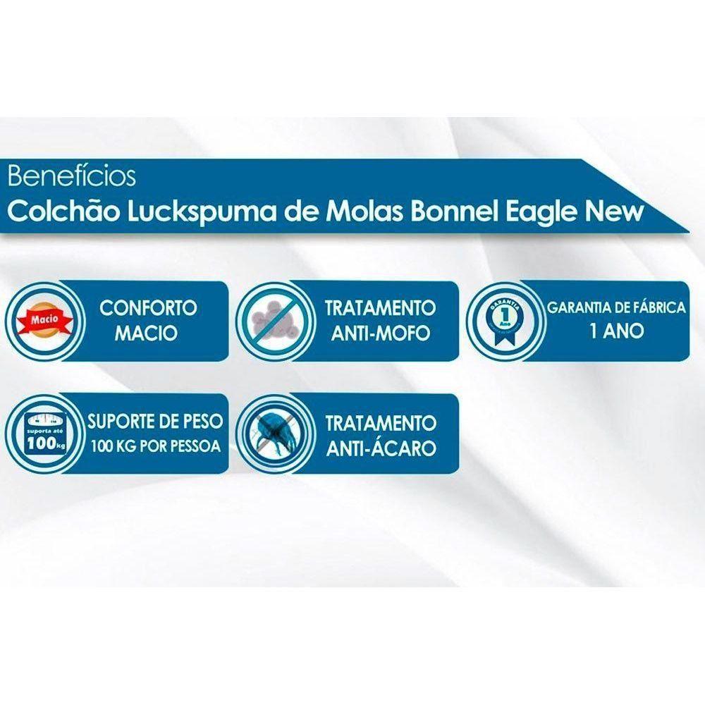 Cama Box Baú Solteiro: Colchão Molas Bonnel Luckspuma Eagle New + Base CRC Suede Black(88x188) - 4