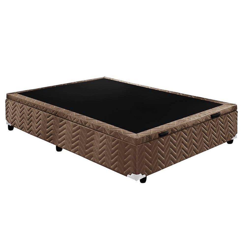 Cama Box Baú Solteiro: Colchão Ortopédico Paropas D33 / EP Confort Ultra Firme + Base CRC Suede Brown(88x188) - 8