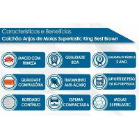 Cama Box Casal: Colchão Molas Anjos Superlastic King Best + Base Courano Brown(138x188) - 2