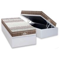 Cama Box Baú Solteiro: Colchão Ortopédico Probel D33 / EP Guarda Costas PróIntense Plus + Base CRC Courano White(88x188) - 1