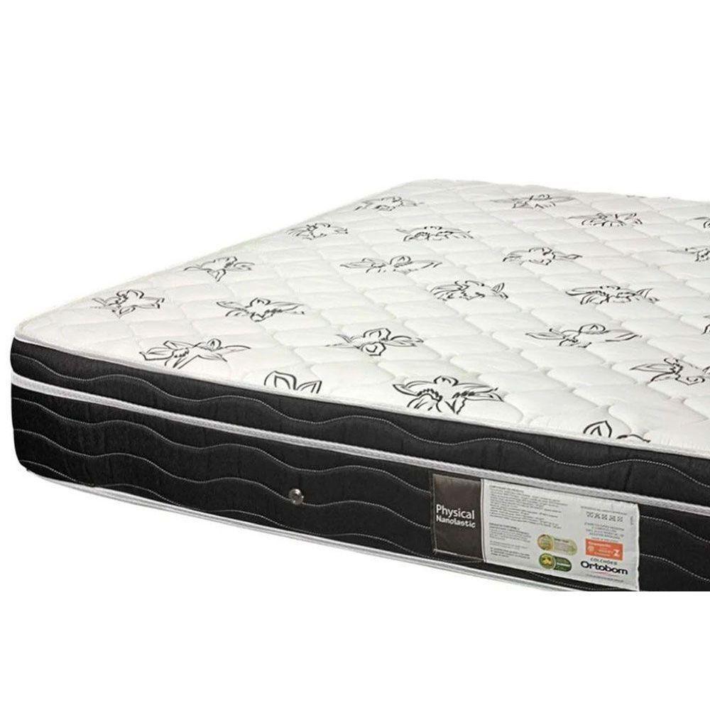Cama Box Baú Solteiro: Colchão Molas Bonnel Ortobom Nanolastic Physical + Base CRC Courano Black(88x188) - 7