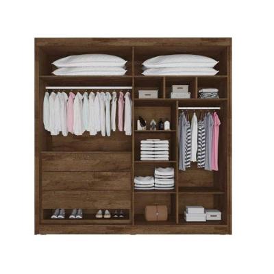 Guarda Roupa Solteiro 4 Portas de Abrir 3 Gavetas Off White com Espelho MDF