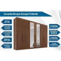 Guarda Roupa 6 Portas c/ 4 Ripadas e 6 Gavetas c/2 Espelhos Potente Off White - Europa - 2