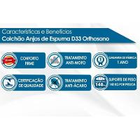 Cama Box Baú Solteiro: Colchão Espuma D33 Anjos Orthosono Pillow Top + Base CRC Courano White(88x188)