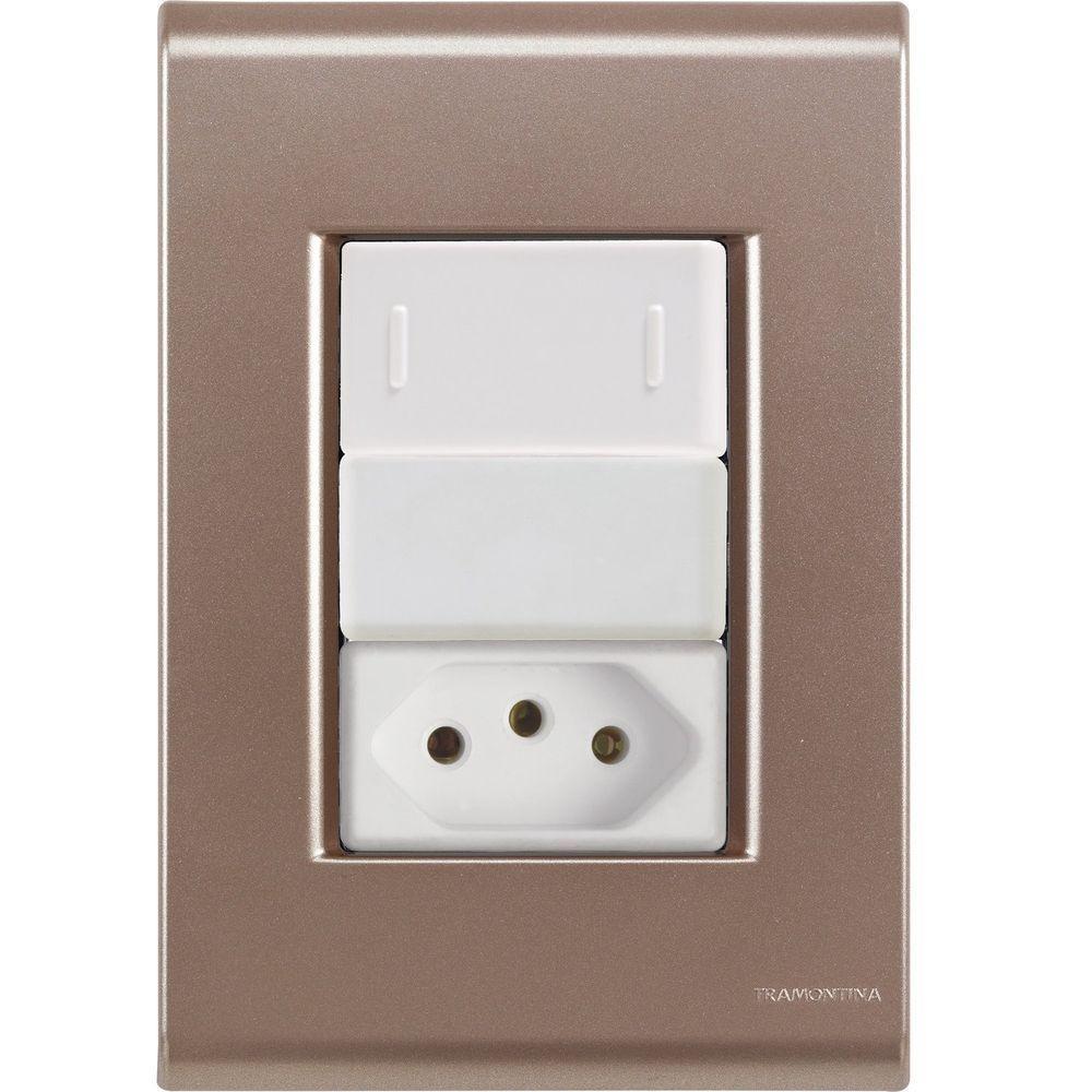 Interruptor E Tomada 20a Liz Ouro Velho Tramontina Completo Pronto Tramontina - 1