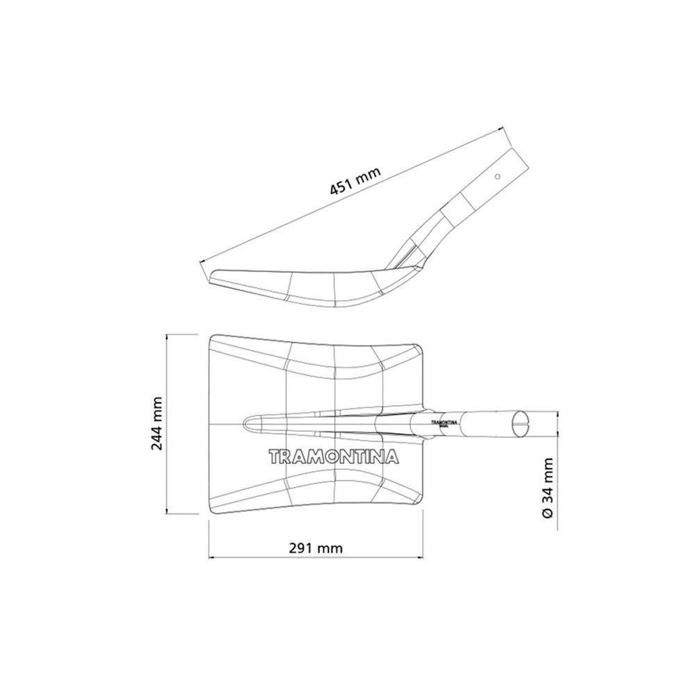 Pá Quadrada Tramontina 465-30 Em Aço Sem Cabo Tramontina - 3