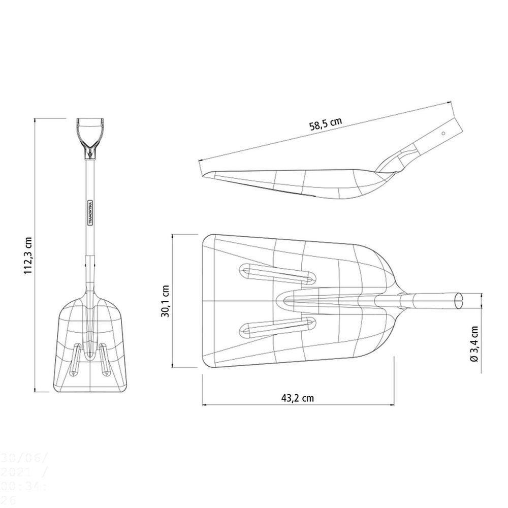 Pá Carvoeira 481-20 Em Aço Com Cabo De Madeira 71 Cm Com Empunhadura Plástica Reta Ergonô - 2