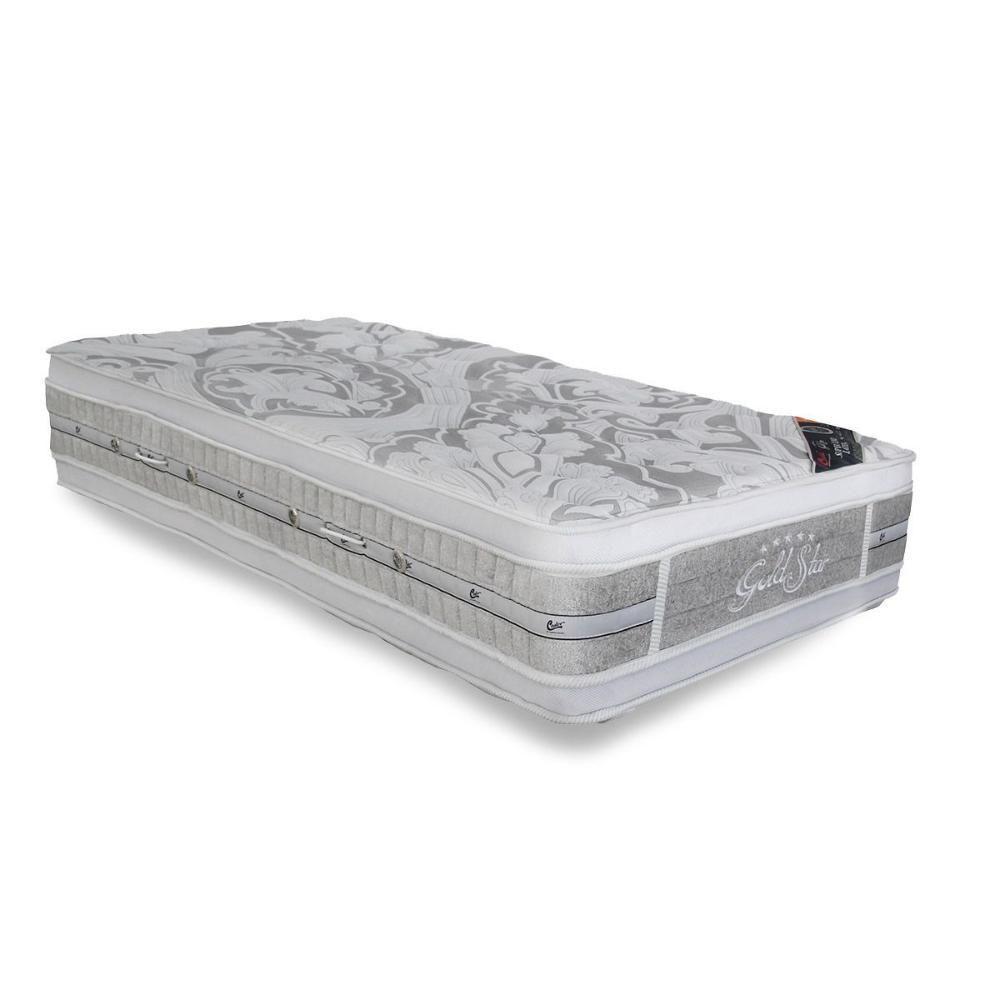 Colchão Solteiro Espuma Látex Molas Ensacadas Pocket Super Luxo Double Face Euro Pillow (88x188x36) - Castor - 1