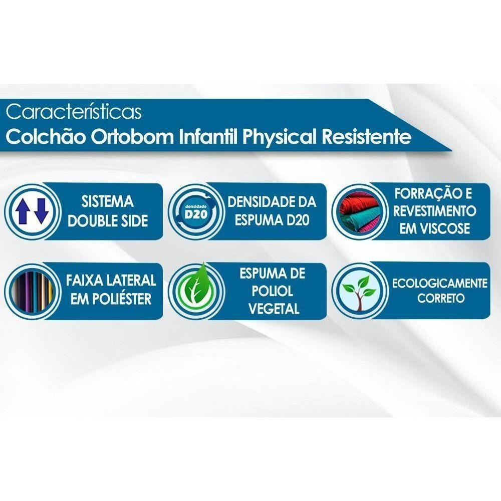 Colchão p/Berço D20 Physical Resistente Infantil - 70x150x12 - Ortobom - 4