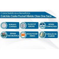 Colchão Solteirão Molas Ensacadas  Pocket Híbrido Class Euro Pillow (96x203x25) - Castor