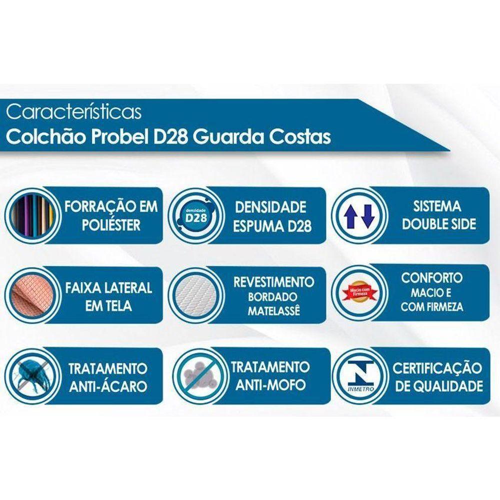 Colchão Viúva Espuma D28  Guarda Costas Brown (128x188x14) - Probel - 5