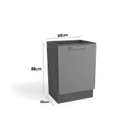 Gabinete de Cozinha Modulado Balcão Botanic M629 1 Porta c/Tampo 60cm Nogueira/Oliva/Preto Brilho - Kappesberg - 6