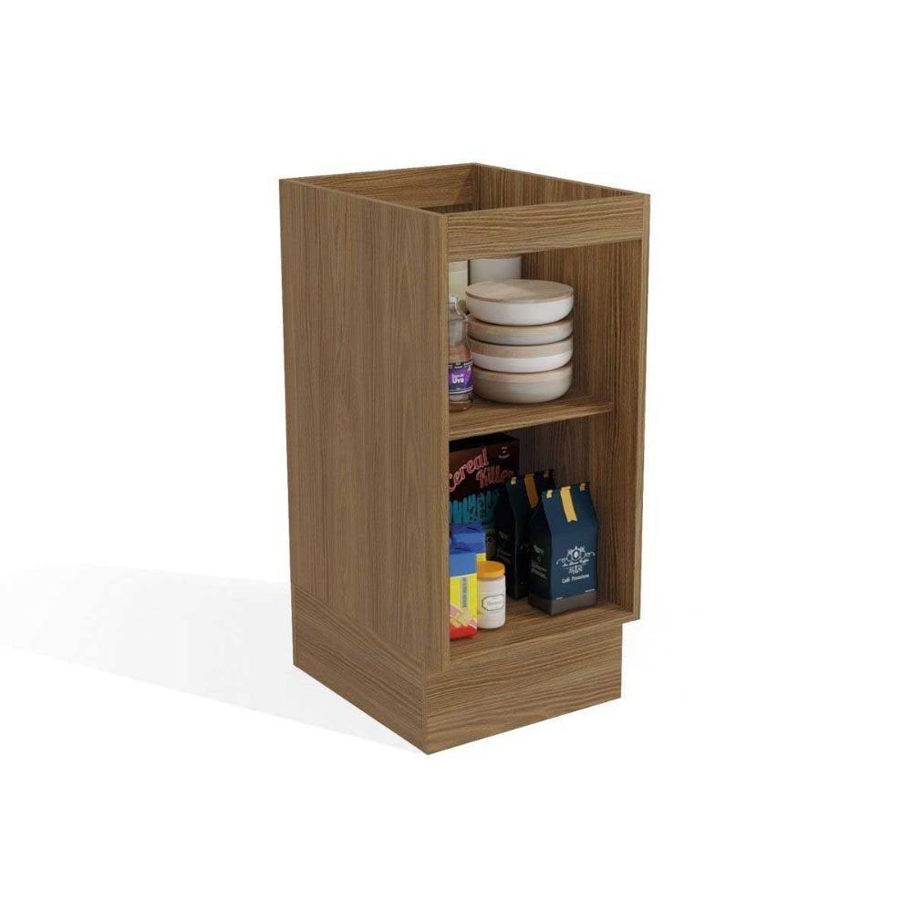 Gabinete de Cozinha Modulado Balcão Botanic M621 1 Porta c/Tampo 40cm Nogueira/Oliva/Nogueira - Kappesberg - 4