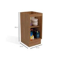 Gabinete de Cozinha Modulado Balcão Botanic M621 1 Porta c/Tampo 40cm Nogueira/Fendi/Nogueira - Kappesberg