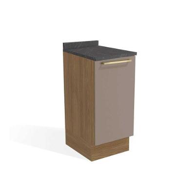 Gabinete De Cozinha Modulado Balcão Botanic M621 1 Porta C-tampo 40cm Nogueira-fendi-cinzel - Kappesberg