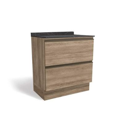 Gabinete De Cozinha Modulado Balcão Maxxi G755 2 Gavetas C-tampo 80cm Nogal-cinzel - Kappesberg
