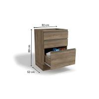 Gabinete de Cozinha Modulado Balcão Maxxi G743 p/Cooktop 3 Gavetas c/Tampo 60cm Nogal/Nogal - Kappesberg - 4