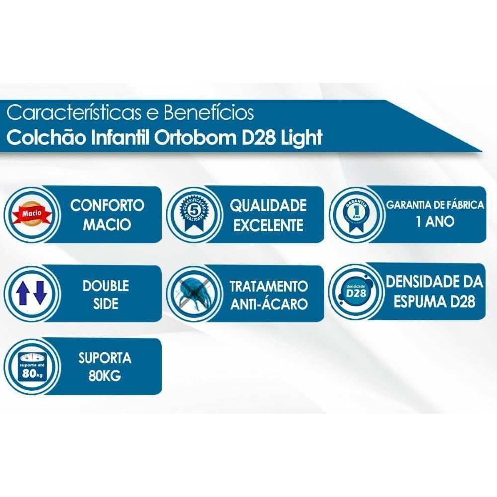 Colchão p/Berço D28 Light Saúde Infantil - 70x150x12 - Ortobom - 4