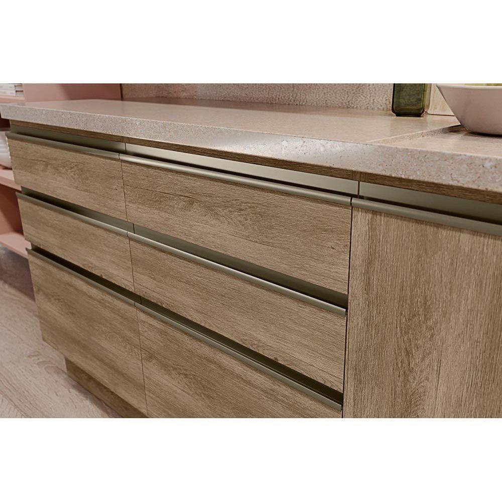 Gabinete de Cozinha Modulado Balcão Maxxi G746 4 Gavetas e 1 Porta c/Tampo 120cm Nogal/Preto - Kappesberg - 2