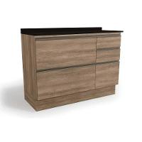 Gabinete de Cozinha Modulado Balcão Maxxi G746 4 Gavetas e 1 Porta c/Tampo 120cm Nogal/Preto - Kappesberg - 1