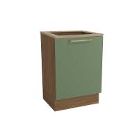 Módulo Cozinha Kappesberg Botanic Balcão Botanic M629 p/Cooktop 1 Porta c/Tampo 60cm Nogueira/Oliva/Nogueira - Kappesberg - 1