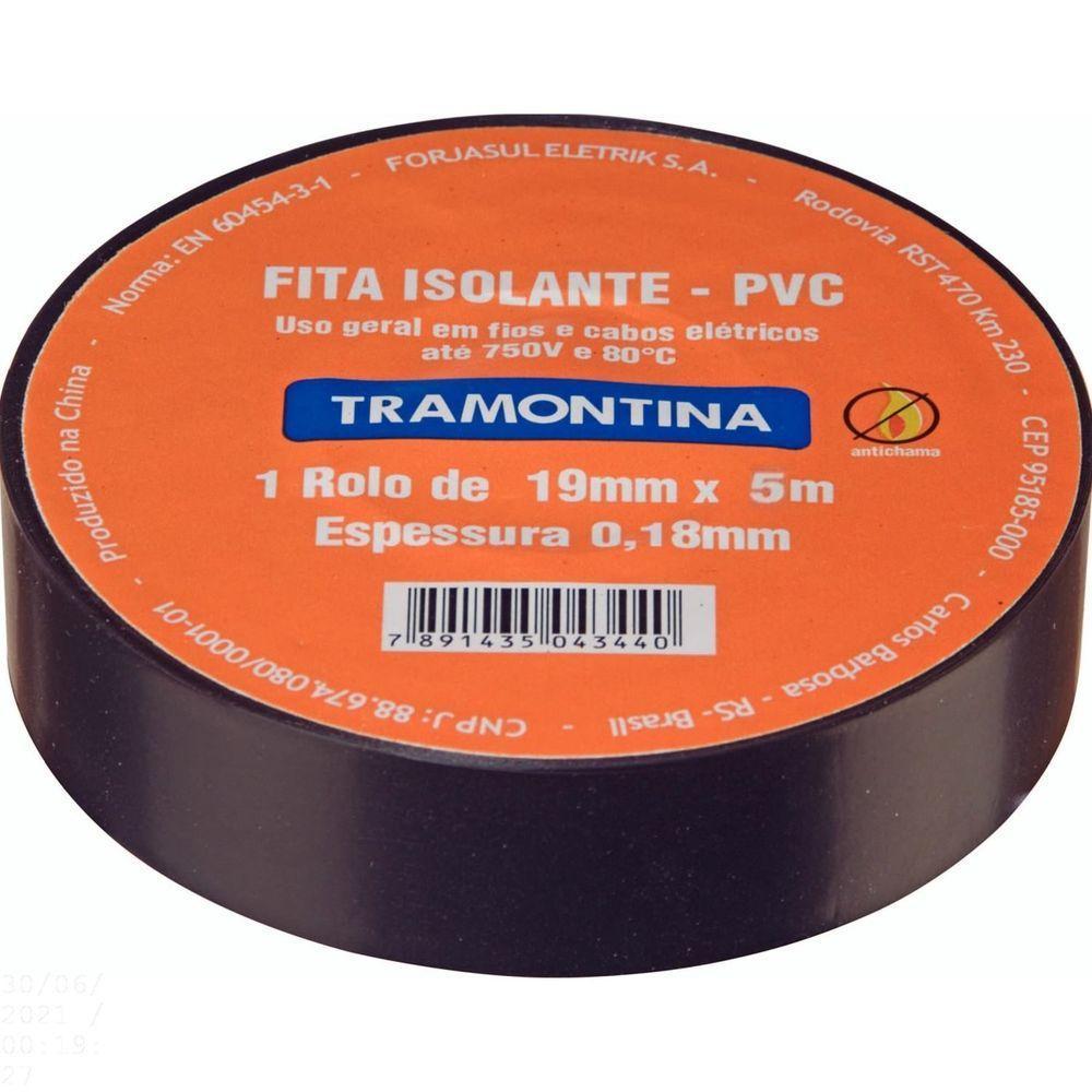 Kit Caixa Fechada Com 60 Fita Isolante 0,18x19 Mm Tramontina Preta 5m Tramontina - 1
