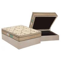 Cama Box Baú Casal: Colchão Espuma D45 Polar Pérola Fort + Base CRC Suede Clean(138x188) - 1