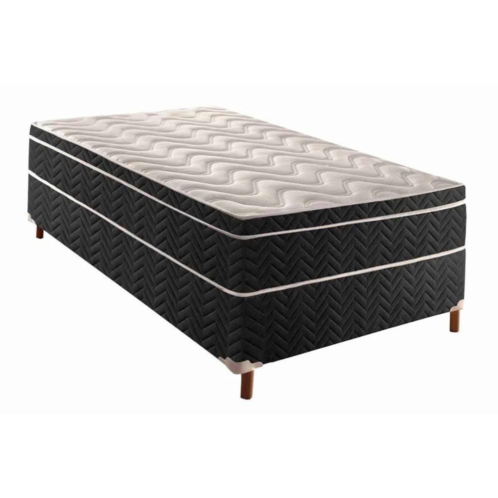 Cama Box Conjugado Solteiro: Colchão Molas Extrapedic Sublime Life Pillow Black (88x188x48) Paropas - 1
