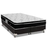 Cama Box King: Colchão Molas Bonnel Ortobom Nanolastic Physical Spring + Base CRC Suede Black(193x203) - 1