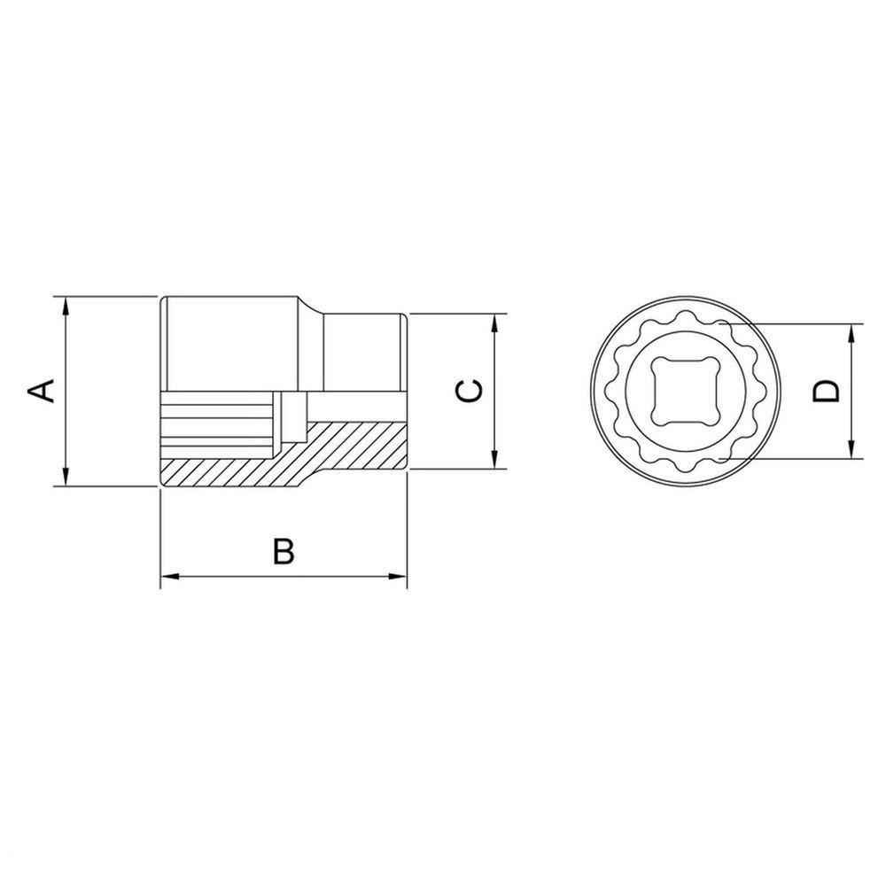 Soquete Estriado Em Aço Cromo Vanádio 18 Mm - Encaixe 1/2" Tramontina Pro Tramontina - 2