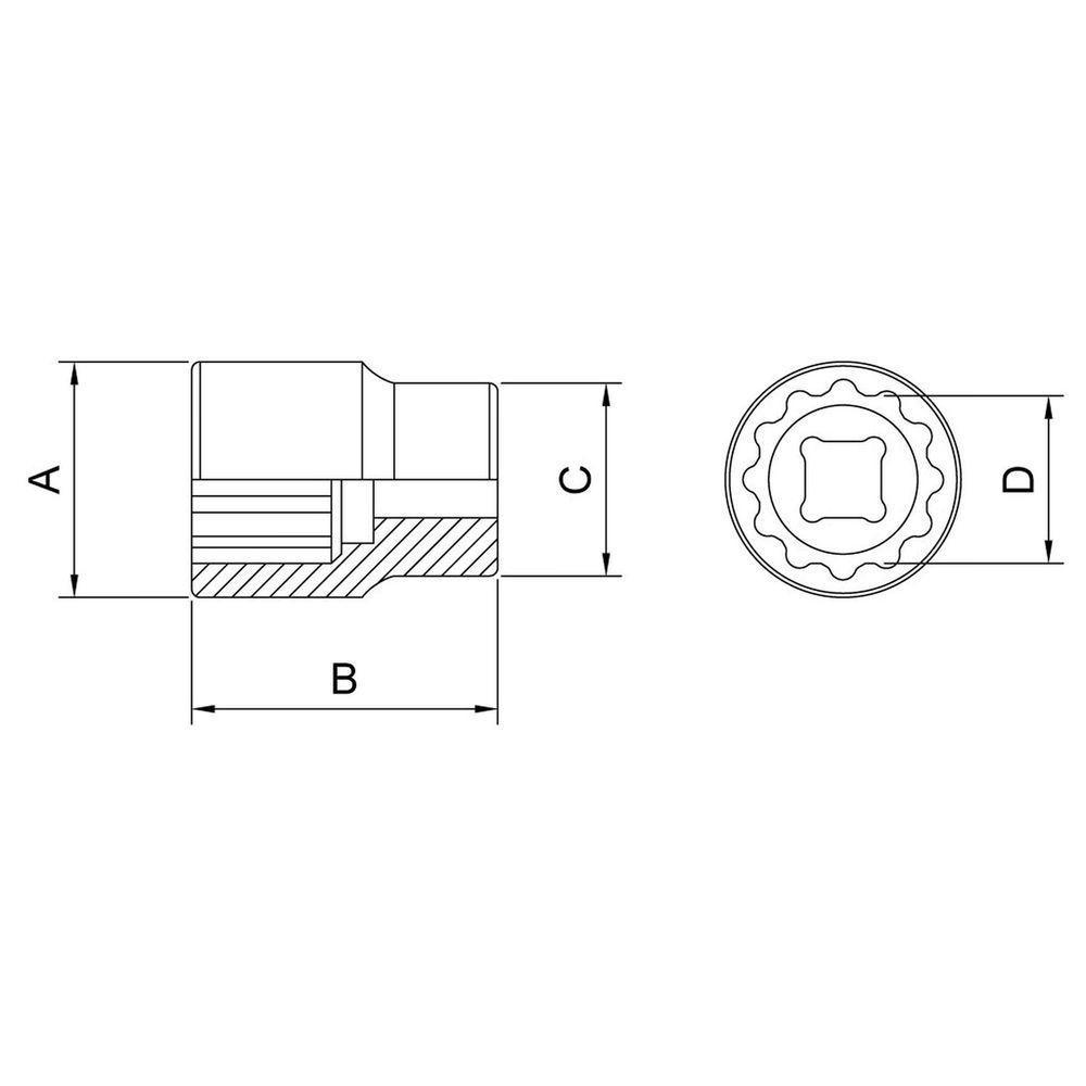 Soquete Estriado Em Aço Cromo Vanádio 9 Mm - Encaixe 3/8" Tramontina Pro Tramontina - 2