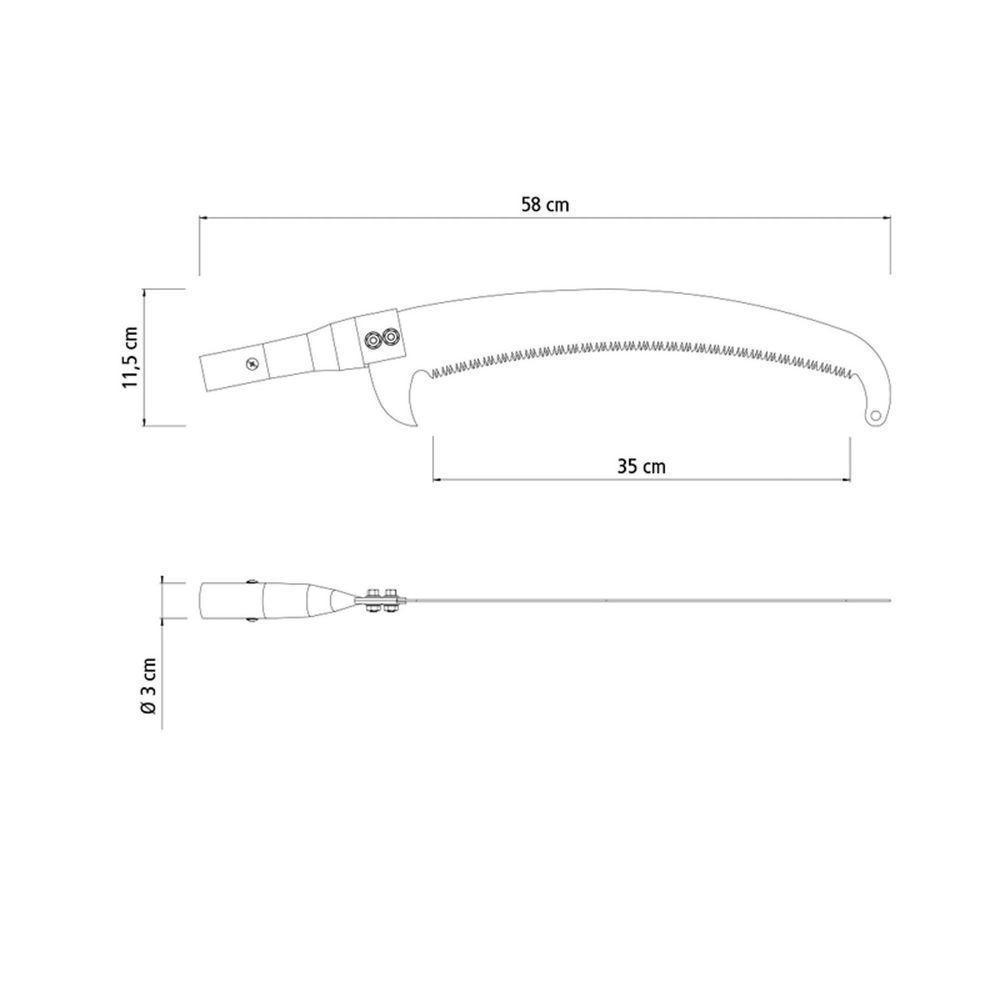 Serrote De Poda Profissional Metálico Com Gancho 14" - 355 Mm Com Empunhadura Metálica Se - 2