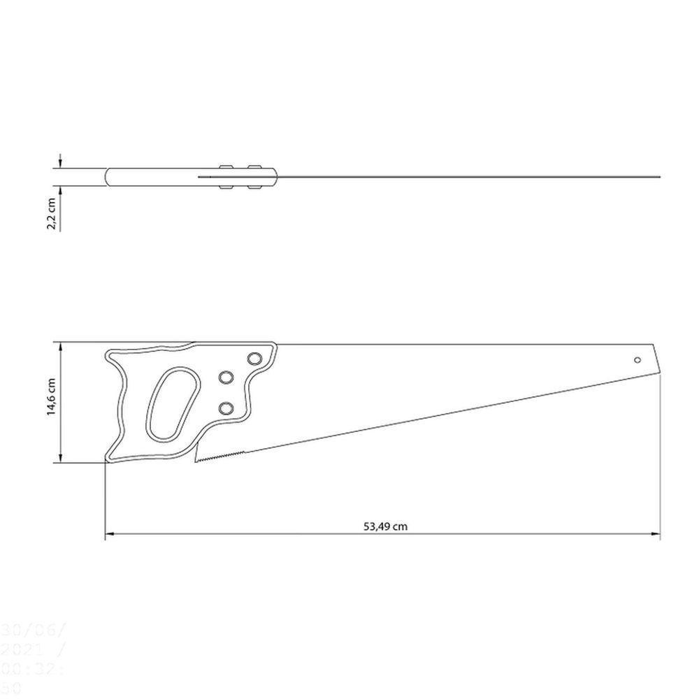 Serrote Profissional Tramontina 18" Com 5 Dentes Por Polegada Em Aço Carbono Com Cabo De Madeira Tramontina - 2