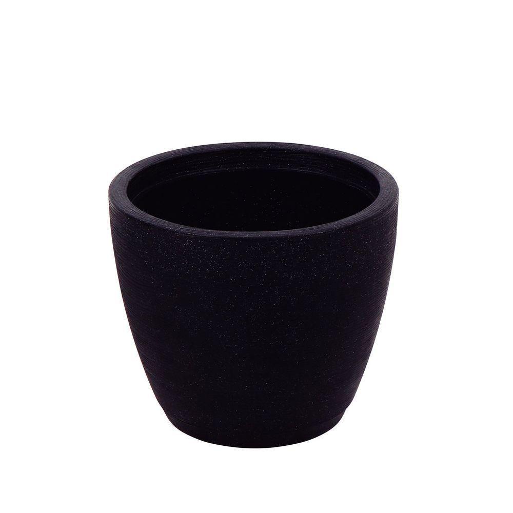 Vaso Tramontina Asteca Em Polietileno Concreto Com Prato 38 Cm Tramontina - 1