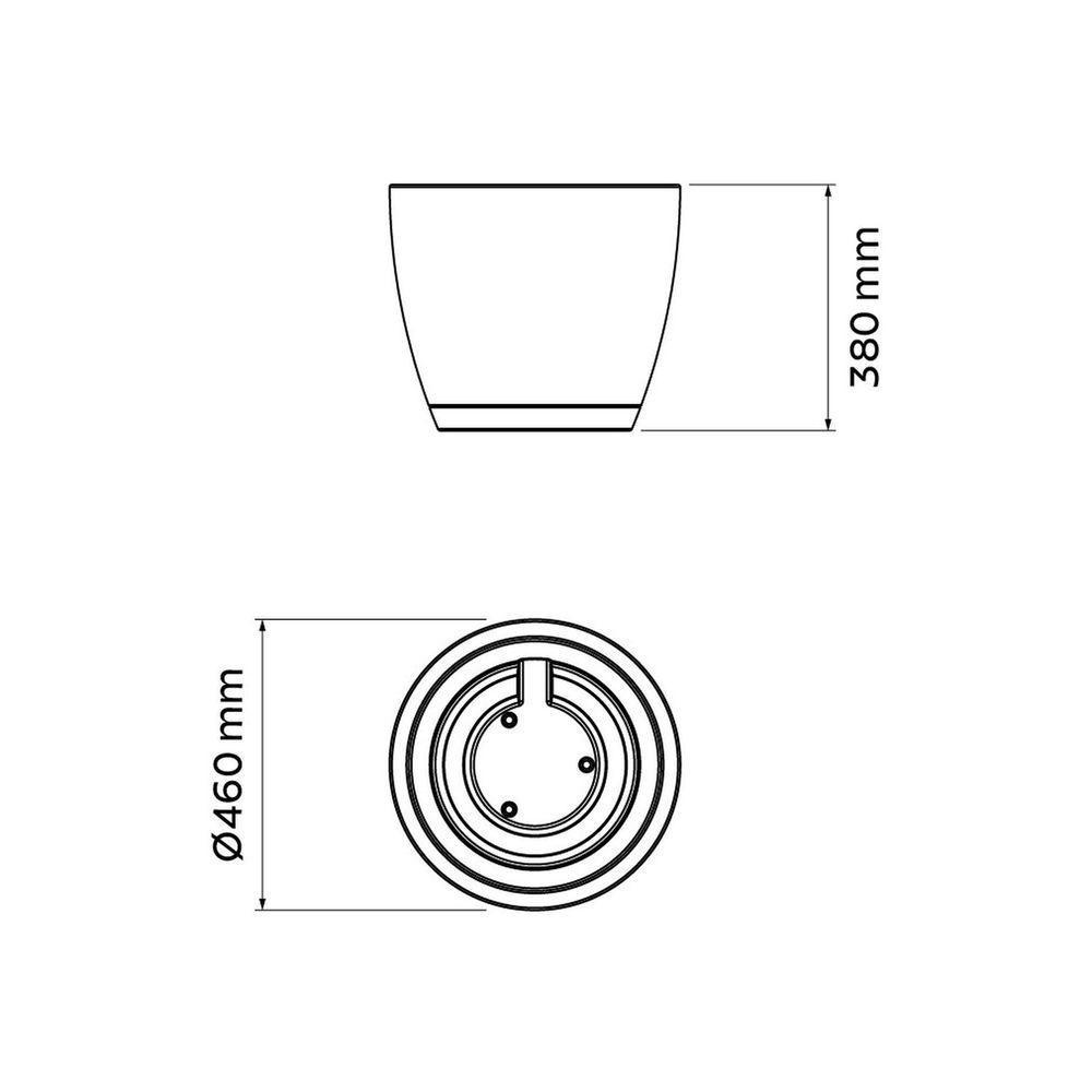 Vaso Tramontina Asteca Em Polietileno Concreto Com Prato 38 Cm Tramontina - 2