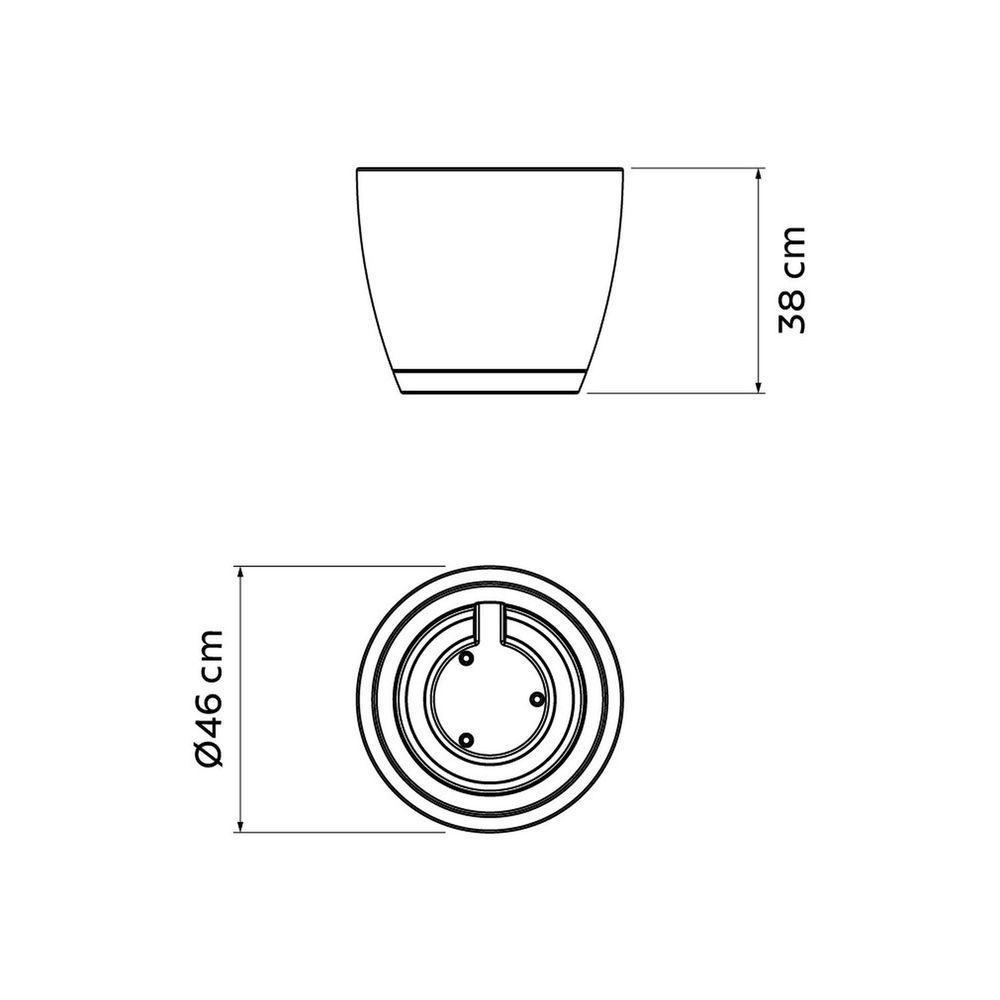 Vaso Tramontina Asteca Em Polietileno Concreto Com Prato 38 Cm Tramontina - 3