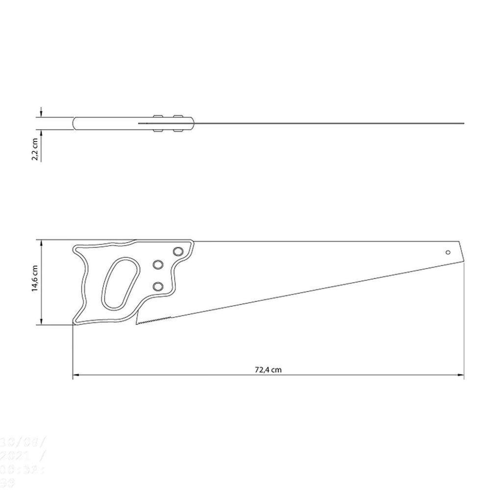 Serrote Profissional Tramontina 26" Com 5 Dentes Por Polegada Em Aço Carbono Com Cabo De Madeira Tramontina - 2