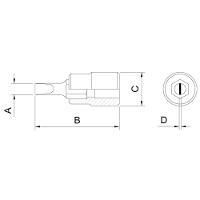 Soquete Em Aço Cromo Vanádio Ponta Chata Tamanho 5,5 - Encaixe 1/2" Tramontina Pro Tramontina - 2