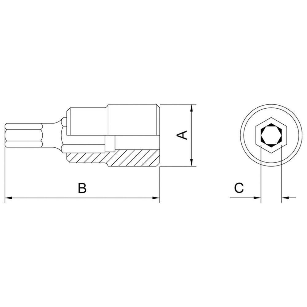 Soquete Em Aço Cromo Vanádio Ponta Hexagonal 10 Mm - Encaixe 1/2" Tramontina Pro Tramontina - 2