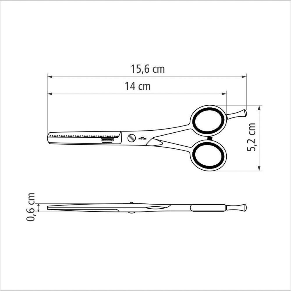 Tesoura Para Cabelo Tramontina Em Aço Inox Com Fio Desbaste 5,5" Tramontina - 6