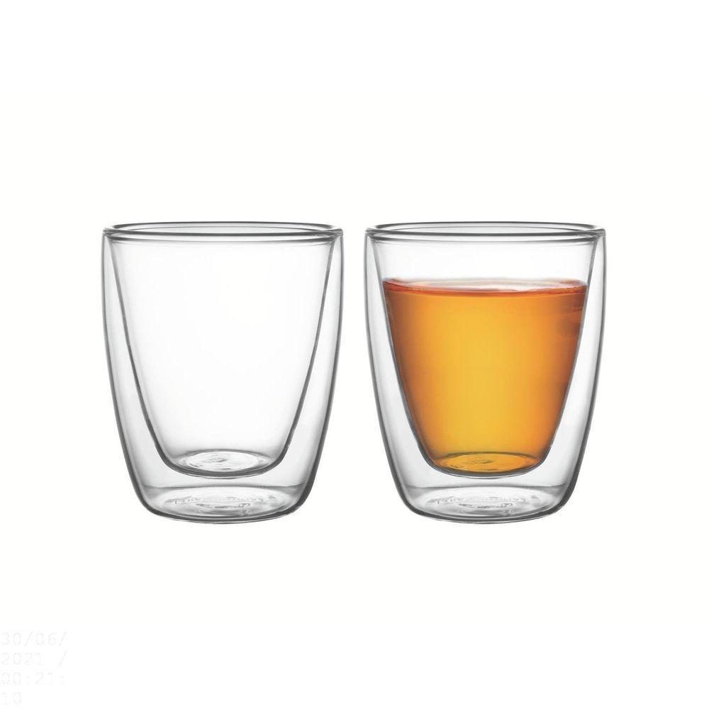 Conjunto De Xícaras Para Chá E Café Tramontina Em Vidro Duplo Sem Alças 2 Peças Tramontina - 1