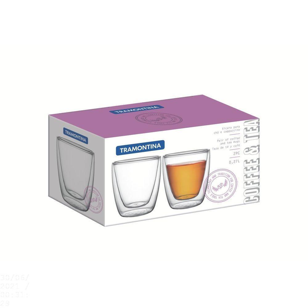 Conjunto De Xícaras Para Chá E Café Tramontina Em Vidro Duplo Sem Alças 2 Peças Tramontina - 5
