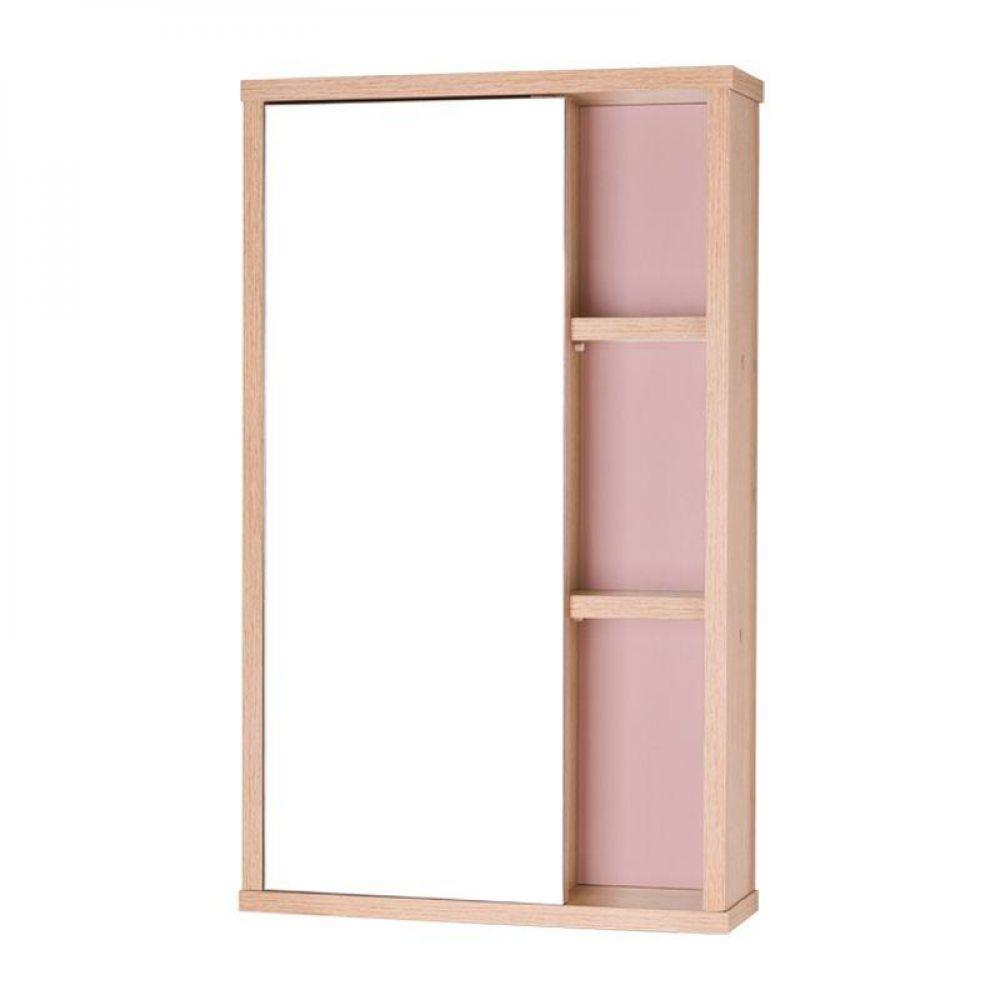 Espelho Para Banheiro Com Armário Milano Carvalho E Rosa - 3