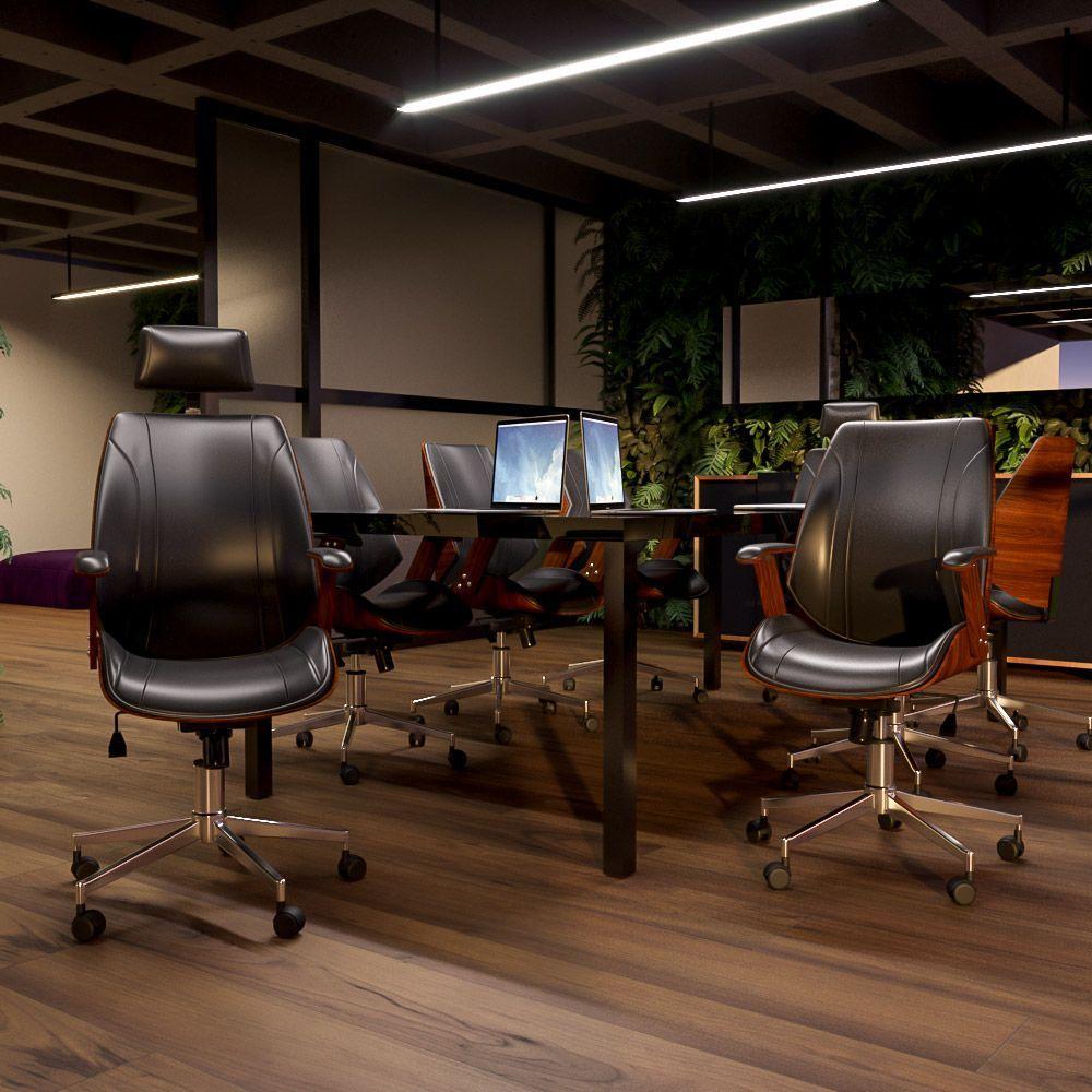 Cadeira de Escritório Juliette Presidente Giratória Preta - 8