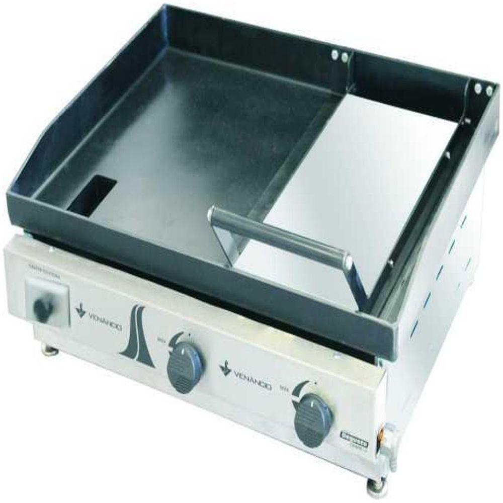 Chapa A Gás Inox 65cm C65 - Met. Met. Venâncio - 2